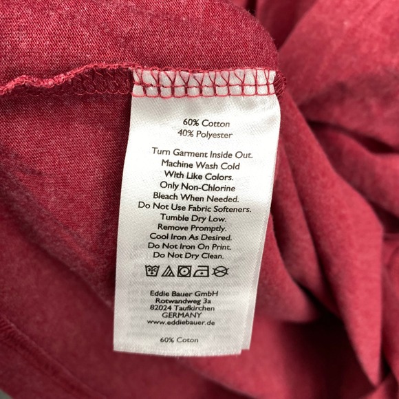 Eddie Bauer Men's Legendwash Long Sleeve T Shirt Red Size 3XL Cotton Blend - Picture 3 of 8